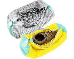 2-delige waszak - Schoenwasnet - Herbruikbaar - Schoenwaszak - 39 x 19 cm - Vormvast net - Delicate kleding wassen - Schoenwaszak - Wasserij - Wasmachine - Schoenen/Sneakers - Met rits en ophanglus
