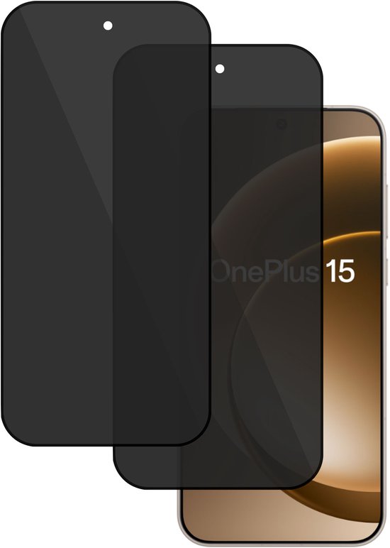 2x TechNow Protecteur d'écran Privé adapté pour OnePlus 15 Protecteur d'écran - Verre de protection Privacy - Rounded - Privacy Proteqt+