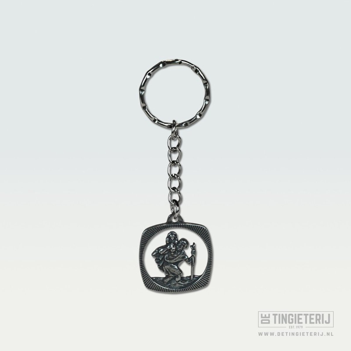 Sleutelhanger Christoffel– Beschermheilige van reizigers – Handgemaakt Hollands Cadeau - symbolisch geschenk