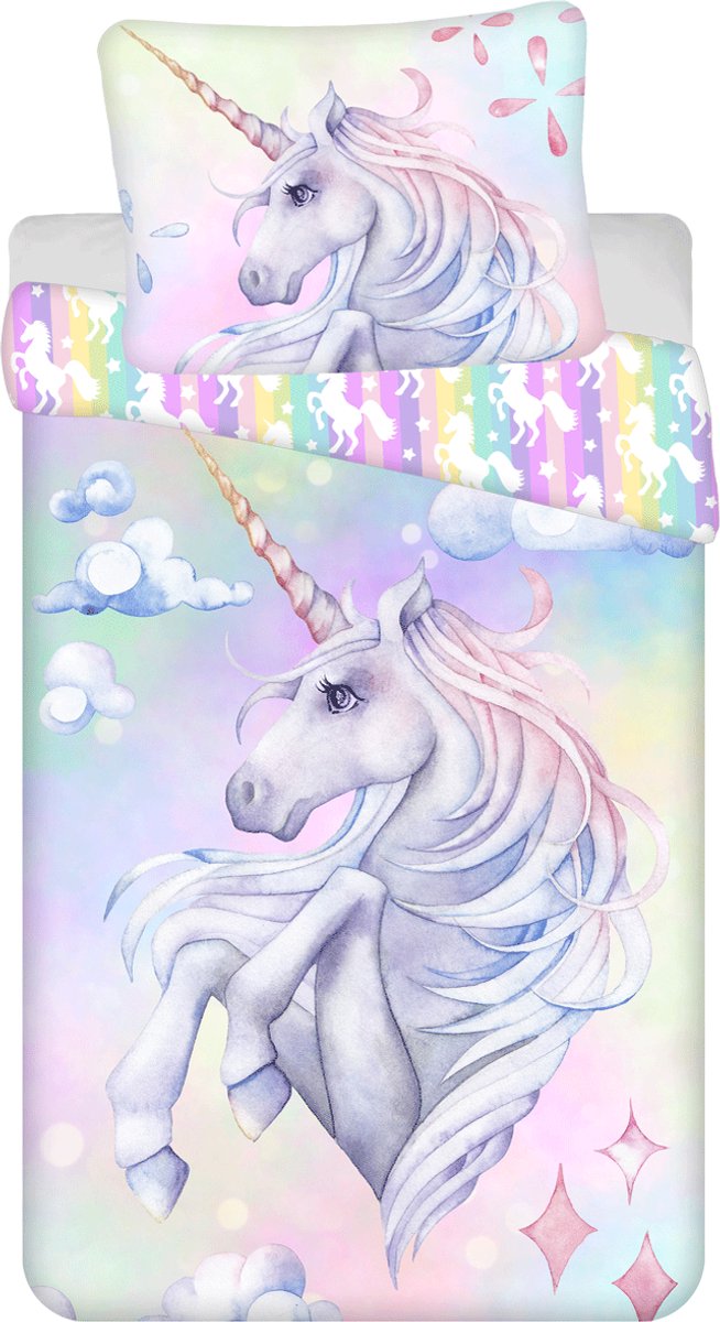 Unicorn Dekbedovertrek - Eenpersoons - 140 x 200 cm - Katoen