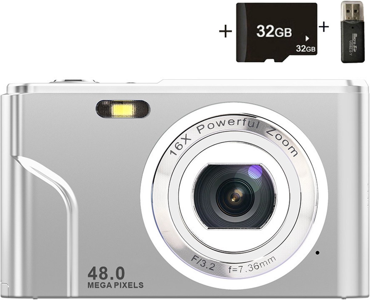 Mini digitale camera - 48MP - 16x digitale zoom - Inclusief 32GB