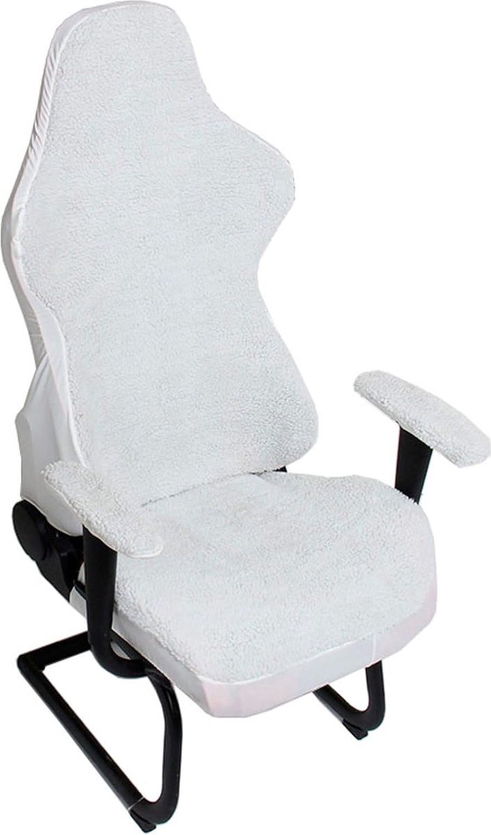 Stunq® universele computerstoelhoes game-/racestoel bedsprei wasbare stoel (alleen stoelhoes, geen stoel), bescherm wit