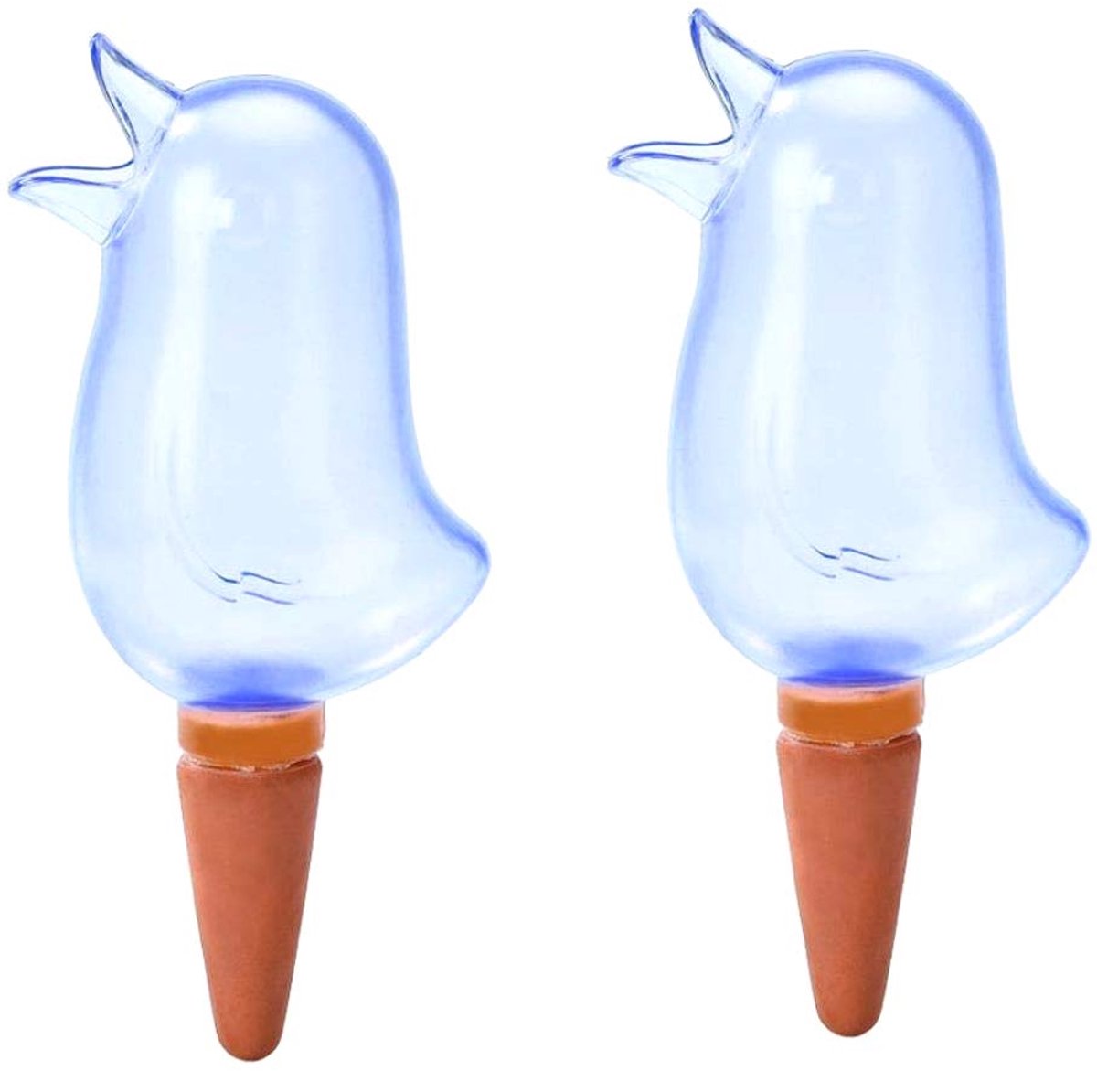 2 stuks sferische zelfgietend transparante wastafel vogelvormige wastafel transparante wastafel duurzaam zelfgietend apparaat plant automatisch gietend systeem (blauw)