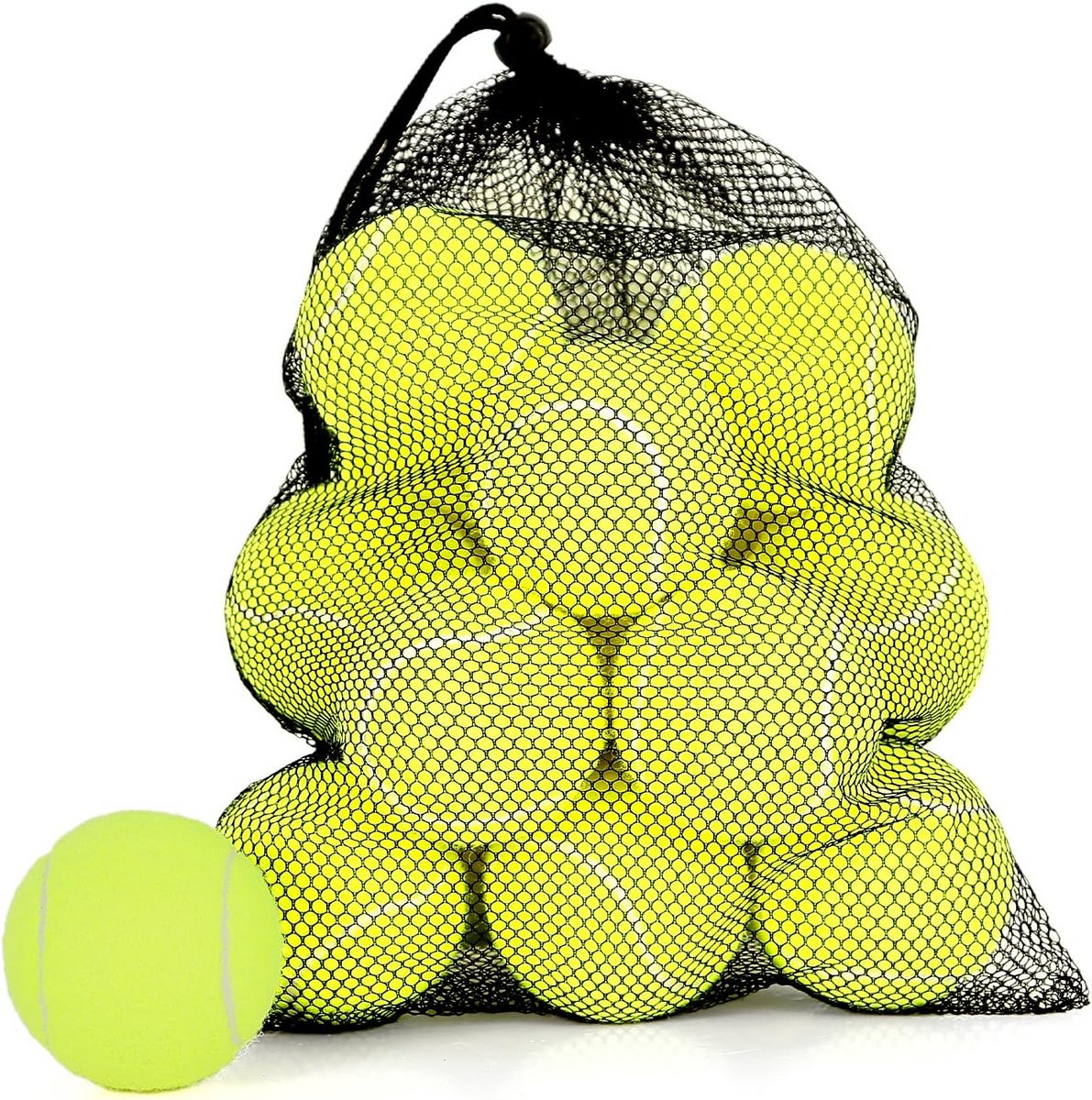 24 Trainings Tennisballen Set met Handige Gaaszak voor Hondenspeelgoed en Beginners