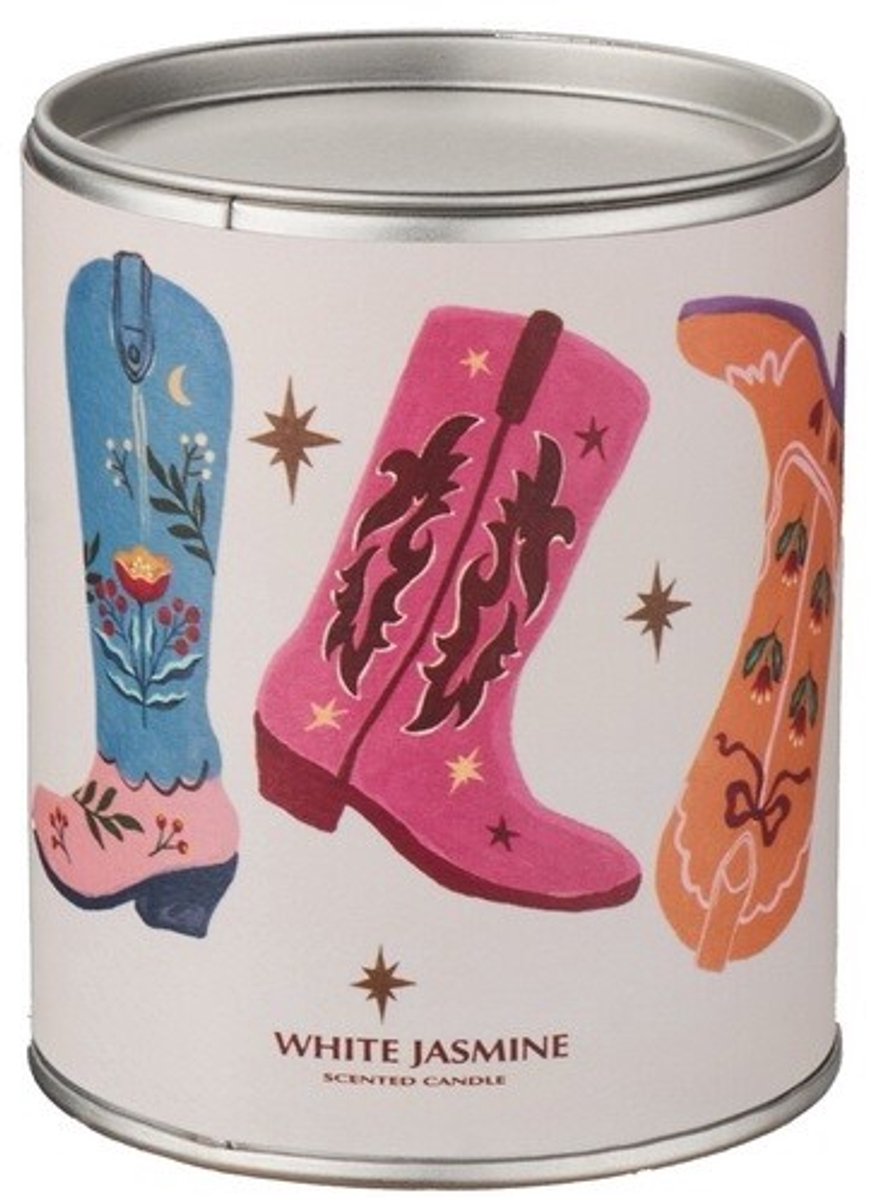 Geurkaars in tinnen doos boots