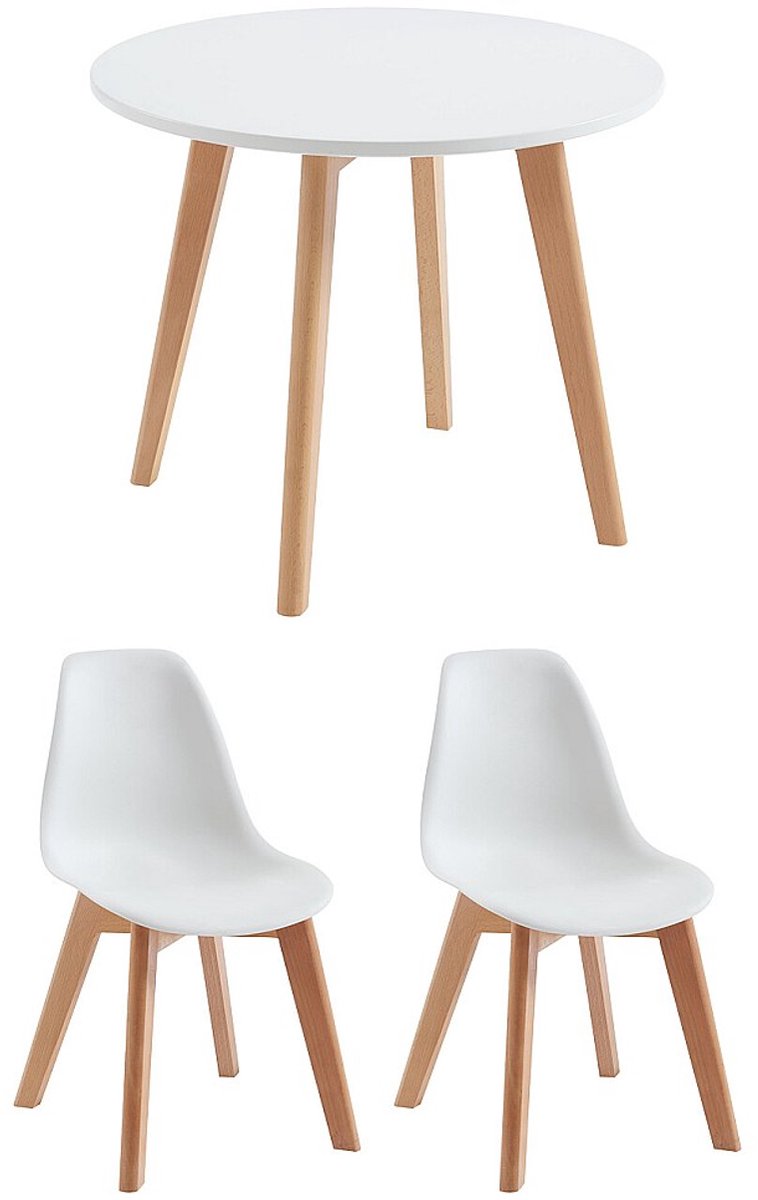 Vente-unique Set van kindertafel LOULOUNE + 2 stoelen LILINOU - Wit