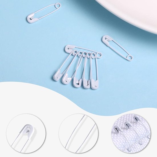 120 Veiligheidsspelden – Mini 19x5 Mm – Nikkelstaal – Voor Naaien, Knutselen, Sieraden En Kleding – Met Opbergdoos – Wit Metaal