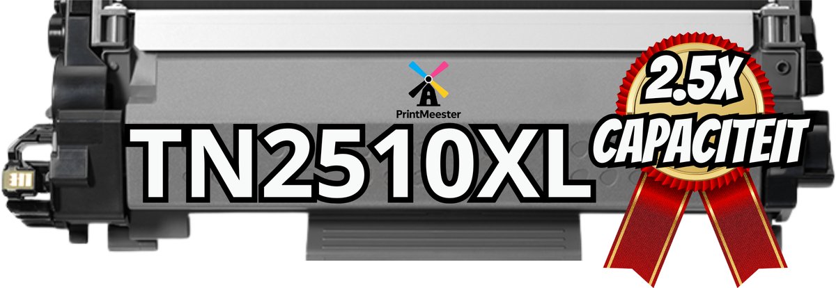 Huismerk Toner compatibel met Brother TN2510XL TN-2510XL TN2510 XL - Hoge Capaciteit (3000 Pagina's) - Geschikt voor Brother DCP-L2620DW, HL-L2400DW, MFC-L2800DW & HL-L2445DW - Zwart