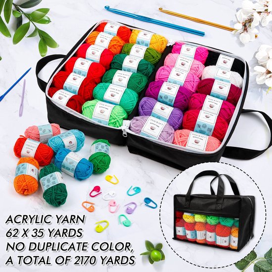 IMPERATORIS® Creative Haakpakket/Haken pakket 62 stuks - Inclusief Breinaalden - Voor Volwassenen en Beginners — afbeelding 3