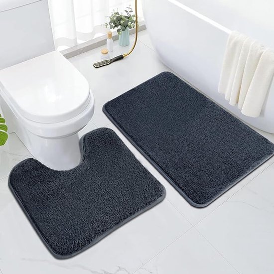 SOANNY Badmatten Set 2-delig, Microfiber Badkamerkleed, 50x80 cm Badmat