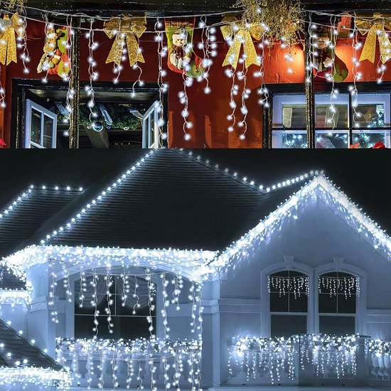 20m 600 LED Guirlande Lumineuse D'extérieur LED Pluie De Glace LED Pluie Verglacante Rideau Lumiere Fete Ip44 Exterieur Interieur Blanc Froid 96169460
