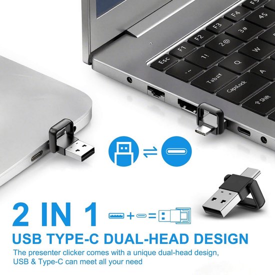 Draadloze Presenter Clicker USB & Type-C voor PowerPoint Presentaties — afbeelding 2