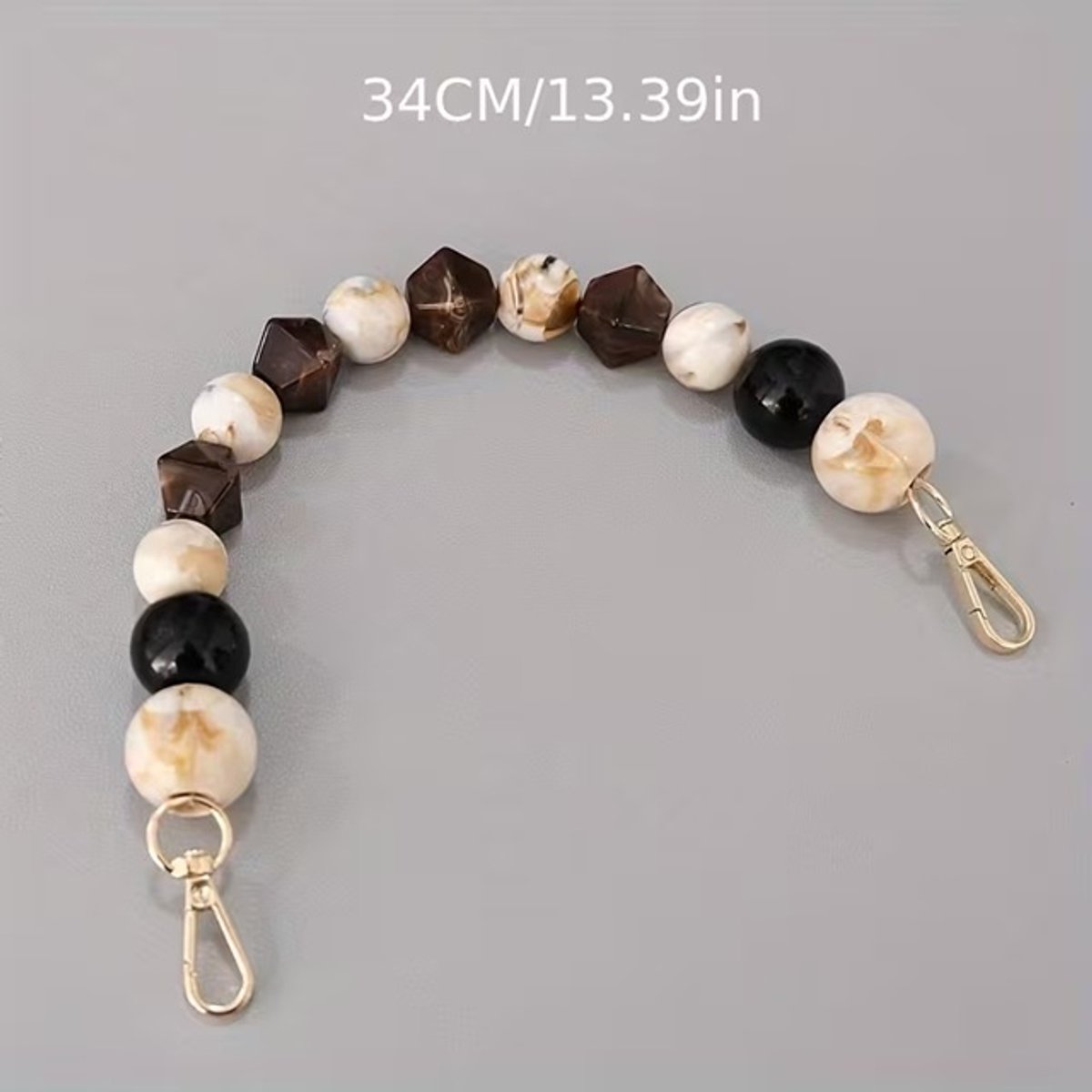 Telefoon - Sieraad - Hanger - Gsm - Ketting - Pols - Koord - Kralen - Handtas - Bruin - Beige
