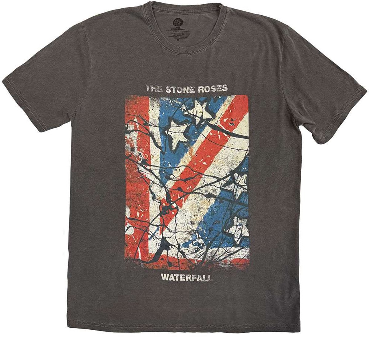 The Stone Roses - Waterfall JumboPrint Stone Wash Heren Tshirt - L - Grijs