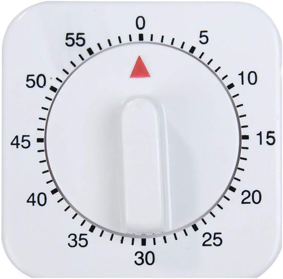 Twee alarmtimers met lange ring en een mechanische, opwindbare kooktimer van 60 minuten.