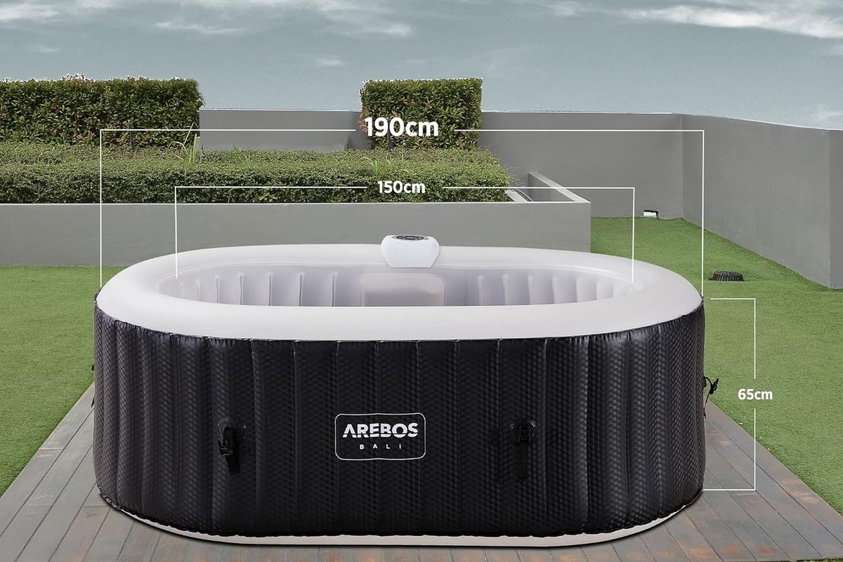 Luxe Opblaasbaar Bubbelbad voor 2 Personen - 550L Spa met 90 - afbeelding 3