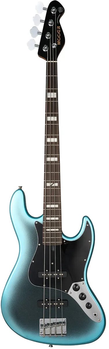 Mooer MBJ412 Dark Blue elektrische basgitaar met deluxe gigbag