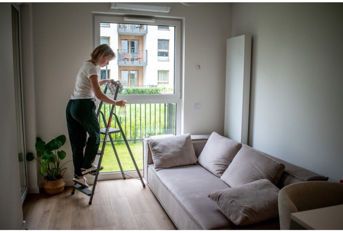 Baulich Opvouwbare huishoudtrap - Stalen vouwladder met 4 antislip treden en platform, draagvermogen 125 kg, werkhoogte 275 cm, stabiel met geprofileerde voeten – foto 5