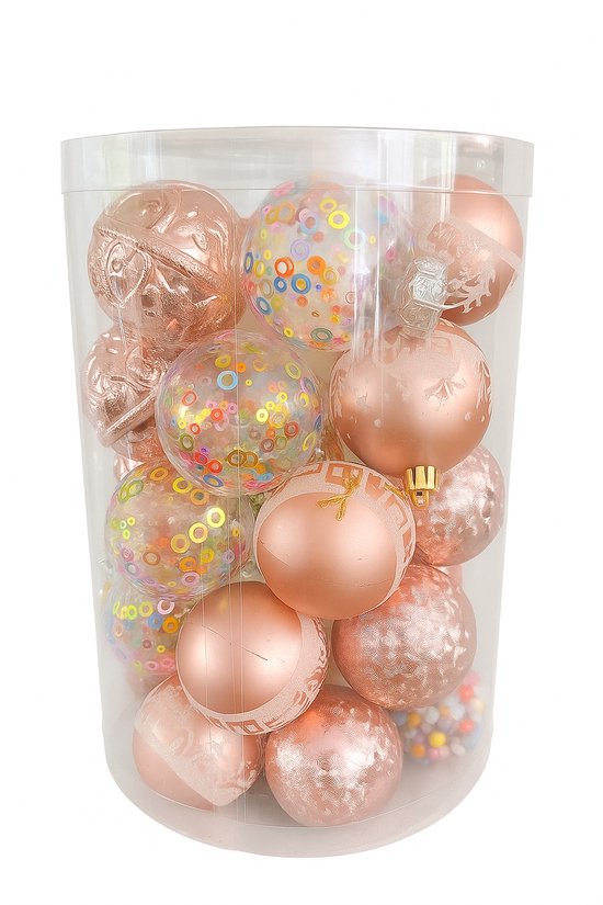 Valery Madelyn Kerstballen, 60-delig, kunststof, kerstboomversiering, decoratie, kerstdecoratie met ophanghaakjes, goud/wit, elegant thema (M