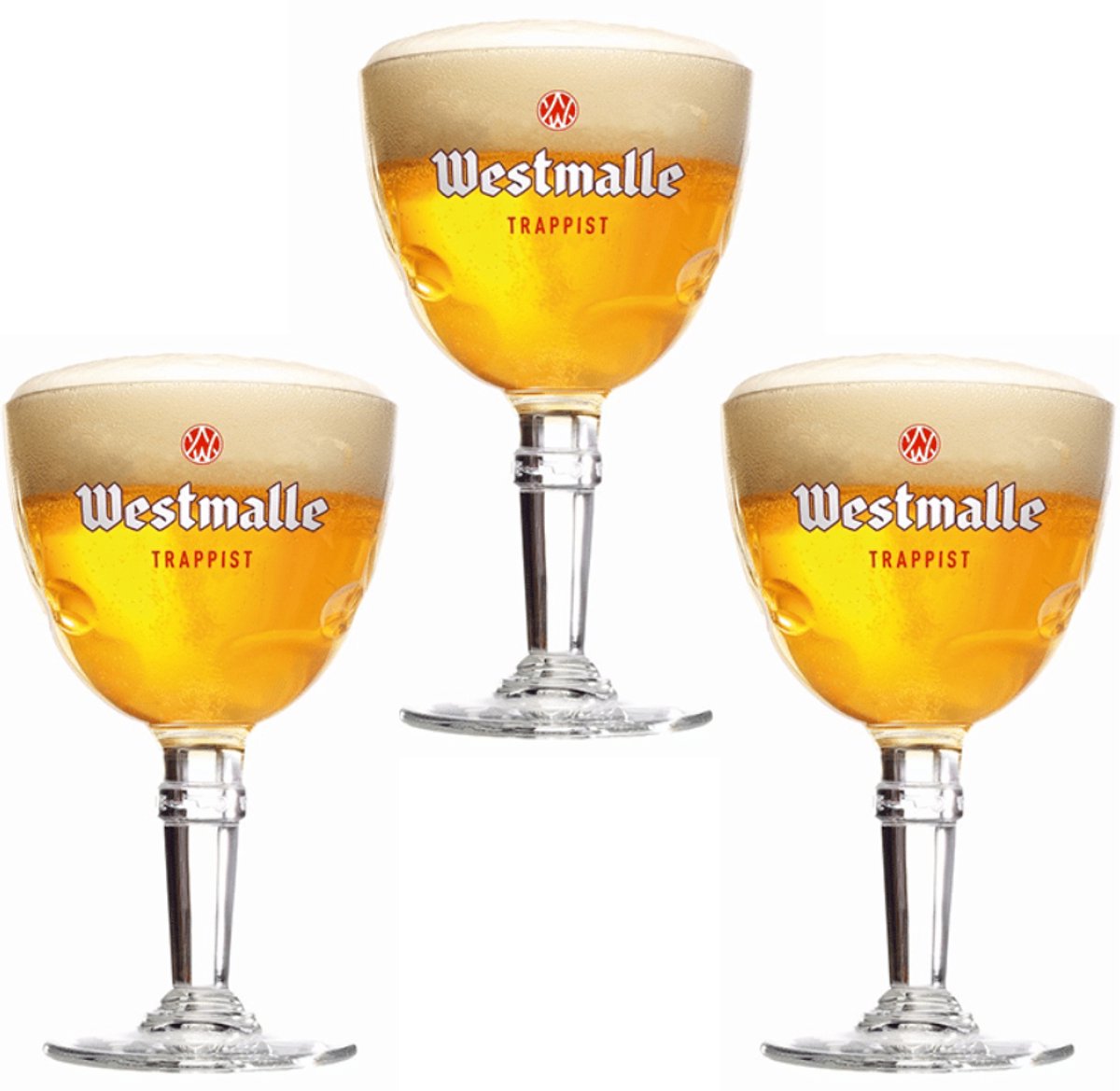 Westmalle Bierglas – 33cl (Set van 3) – Originele Trappisten Speciaalbierglazen