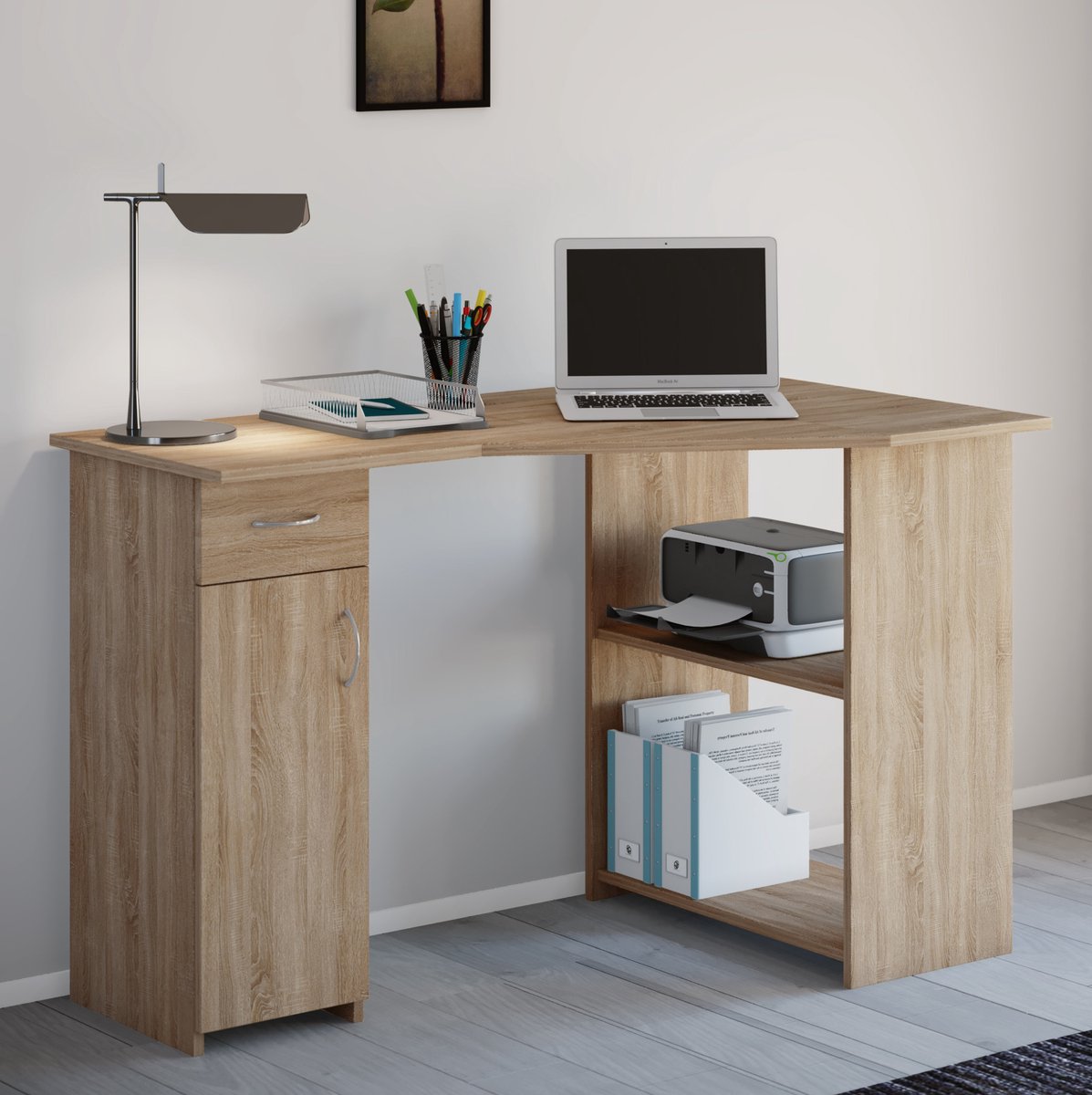 Houten Houten Linzia Hoekbureau - afbeelding 2