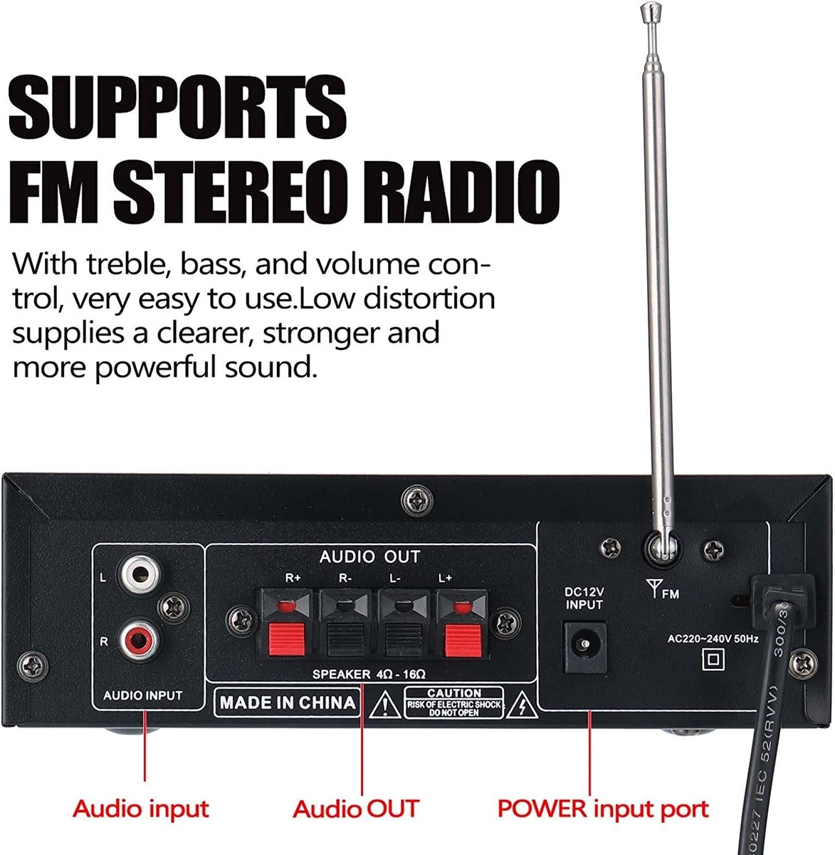 Mini-versterker - HiFi-versterker - Bluetooth 5.0-stereo - 12V/240V - 600W - Dual Channel - LCD-scherm - Draagbare FM-radio met Hoge Resolutie - SD/USB-kaartingang - voor Gebruik Thuis of in de Auto – foto 8