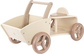 Babiem® Bakfiets Moos - Inclusief Accessoires - Houten Loopfiets met Bak - vanaf 1 jaar - Off white