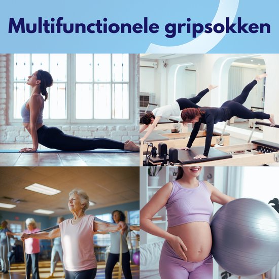 Knaak Yoga Sokken Met Antislip - Sokken - Ballerina - Yoga - Zwart - Blauw - 1 paar - One size van Merkloos — afbeelding 5