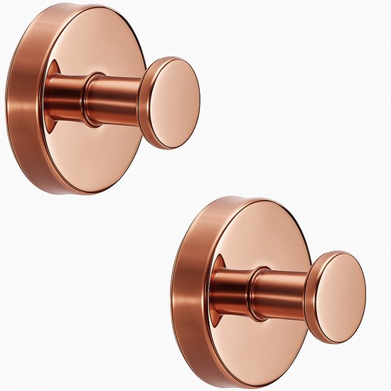 Foto: Botc handdoekhaakjes handdoekhouder met zuignappen zuignap met haak set rvs set van 2 60 mm donker goud