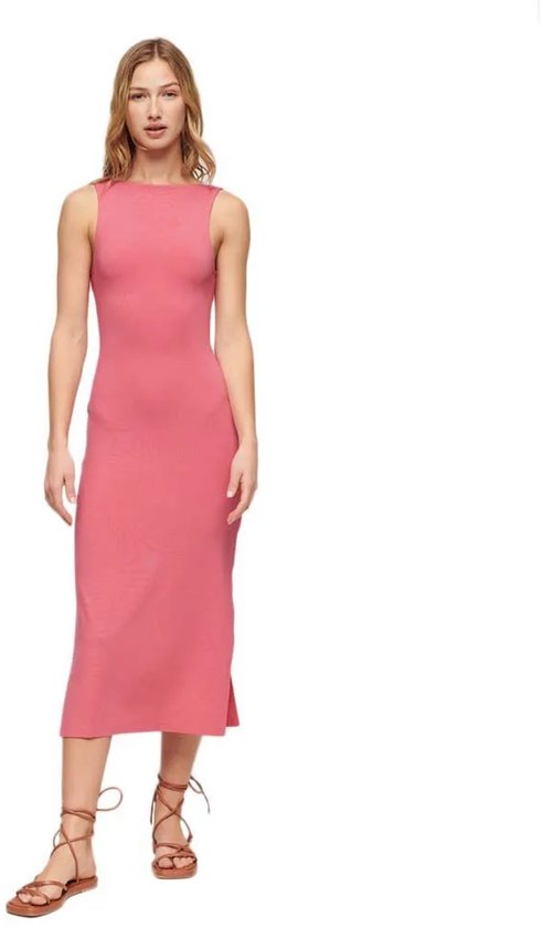 Superdry - Jersey midi-jurk met gedraaide achterkant - Dames - Jurken
