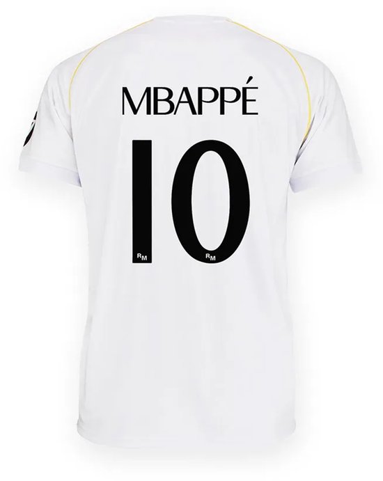 Maillot domicile Mbappé Real Madrid Enfants 2025/2026 - Taille 116 - Maillot de foot - Vêtements de sport - Garçons et Filles - Kylian Mbappé - Polyester - Wit