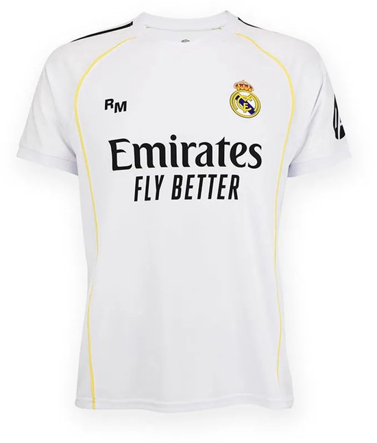 Maillot domicile Mbappé Real Madrid Enfants 2025/2026 - Taille 116 - Maillot de foot - Vêtements de sport - Garçons et Filles - Kylian Mbappé - Polyester - Wit