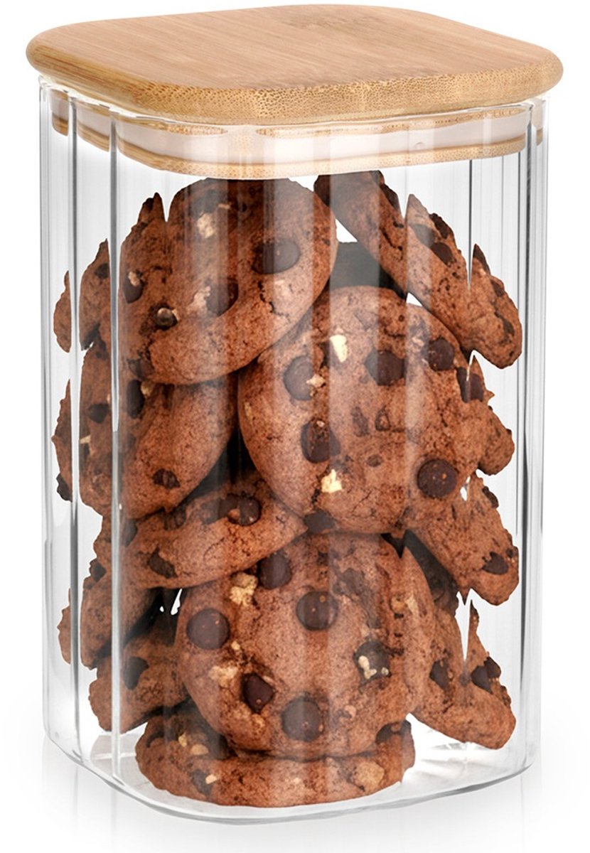 Voedselcontainer Strooibus Glas met Deksel en Pakking 1,1 l - Container voor Losse Producten - Keuken - Voedsel - Doos