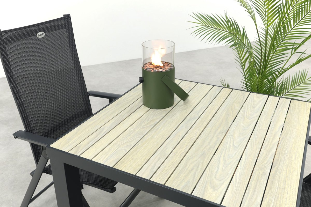 Hartman Napoli/Nola verstelbare tuinset 90x90 cm. - Antraciet/Houtlook – foto 3