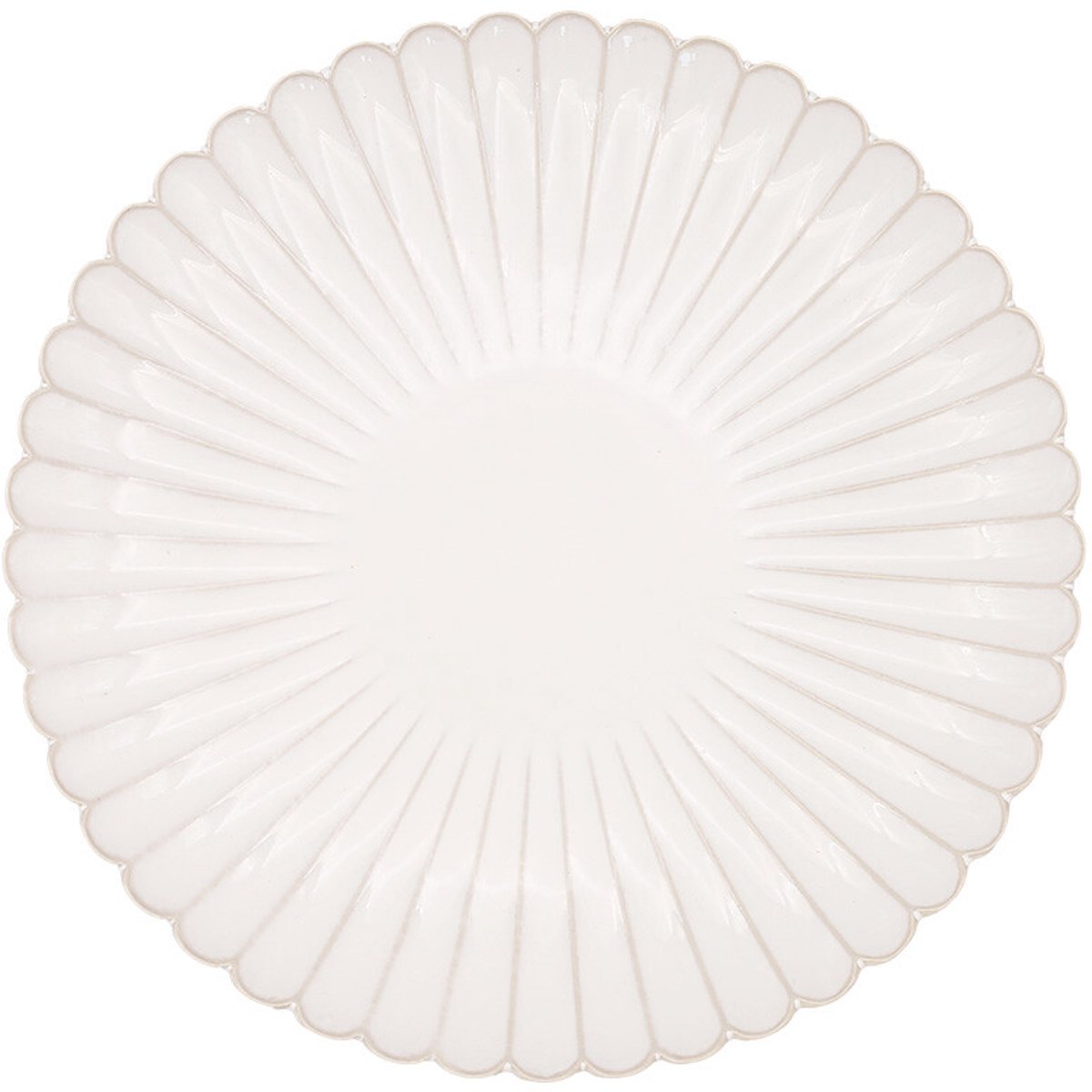 Serveerschaal XL Ø 33,5 cm (2 stuks) – Serie Nostalgia – Groot Rond Bord – Crèmekleurig