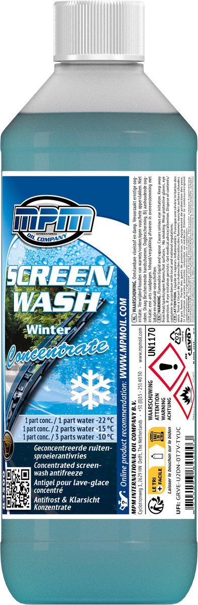 1 x 500 ml Winter ruitensproeiervloeistof concentraat