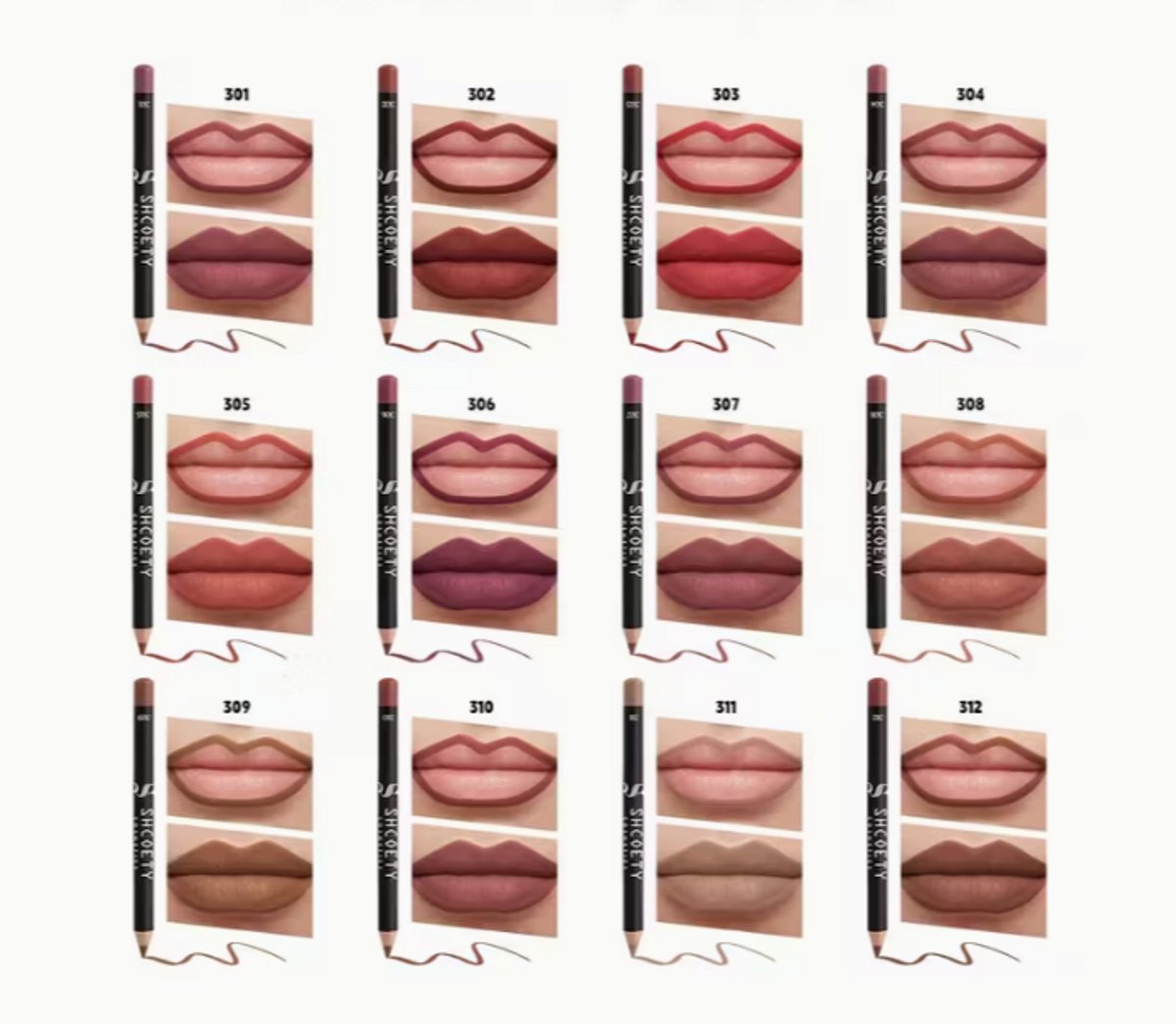 12-Delige Matte Lipliner Set – Nude, Bruin en Roze teinten - Meerdere Kleuren -Langhoudend, Waterresistent en niet vervagend– Perfecte Lipcontouren in Elke Kleur – Cadeautip voor Sinterklaas & Kerst