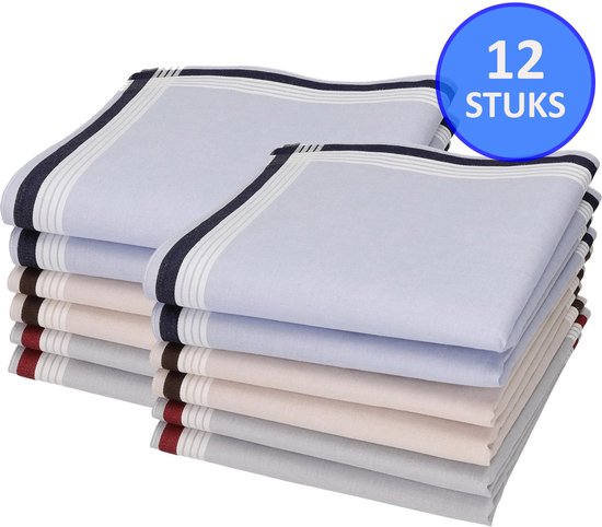 Aomig Herenzakdoeken, 12-Pack Katoenen Herenzakdoekenset, Heren Premium Zakdoeken Diverse Pochetzakdoeken Voor Mannen En Vrouwen, Klassieke Zakdoek Voor Bruidegoms, Bruiloften, Schoolbal, Feest