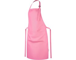 Viamart® - Professioneel Keukenschort - Kookschort - BBQ Schort - Schort - Horecakwaliteit - Verstelbare Gesp, Lange Koorden en 3 Praktische Grote Zakken - Unisex: Dames & Heren - Maat: One Size Fits All - Wasbaar op 60° - Roze