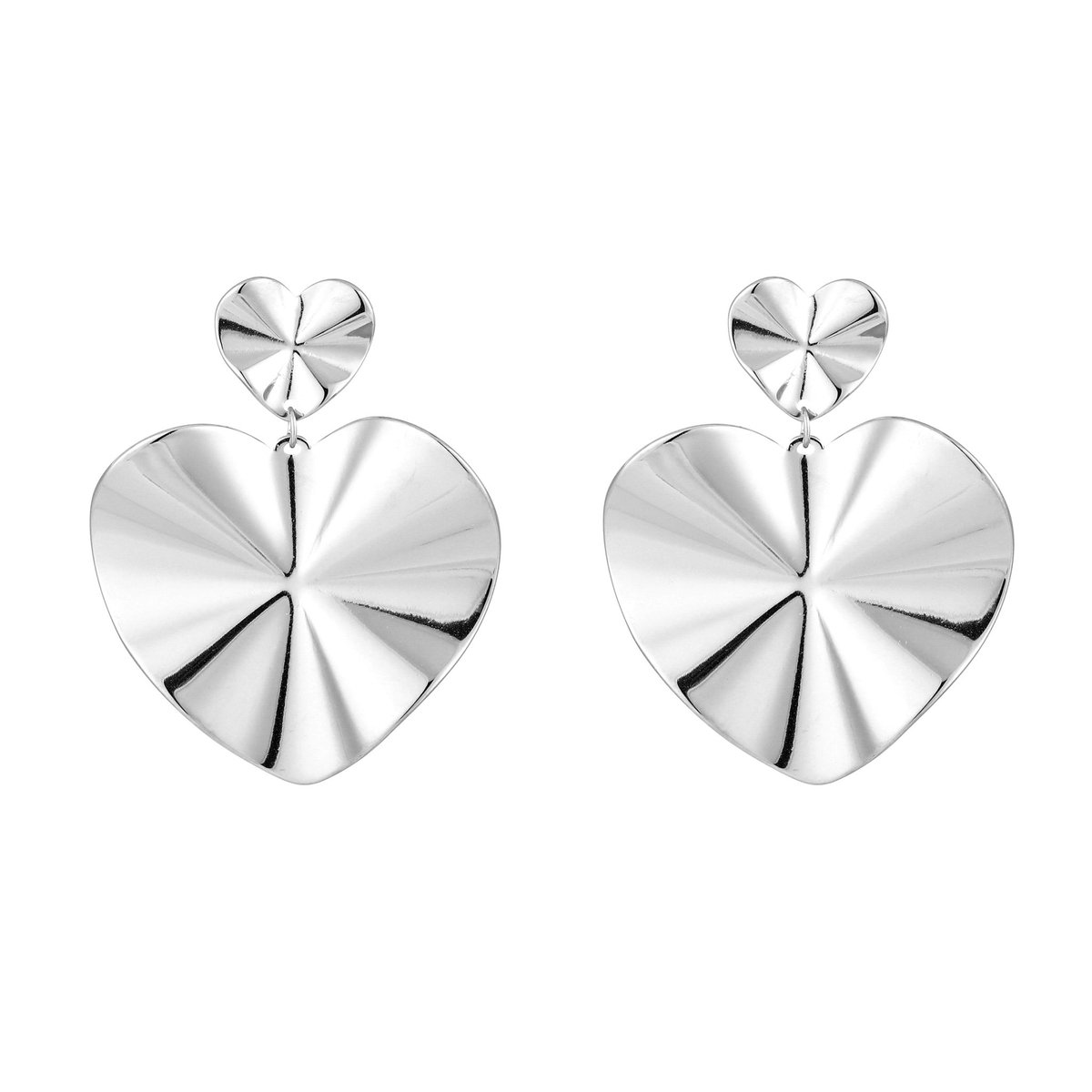Statement Oorbellen – Zilver – Hartvormig Design- Valentijn- Moederdag