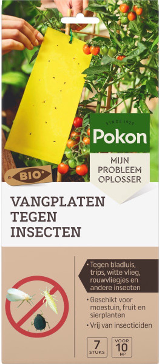 Pokon Bio Vangplaten tegen Insecten - Tegen Rouwvliegjes & Vliegende Insecten – Gele Plakstrips voor Kamerplanten & Moestuin – Gifvrij – 7 stuks