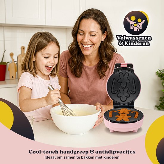 JAP Appliances Dough Joy 3in1 wafelijzer, Donutmaker, cake pop maker - Inclusief Cakepop 50 stokjes - Roze - PFAS-vrij van JAP Appliances — afbeelding 5