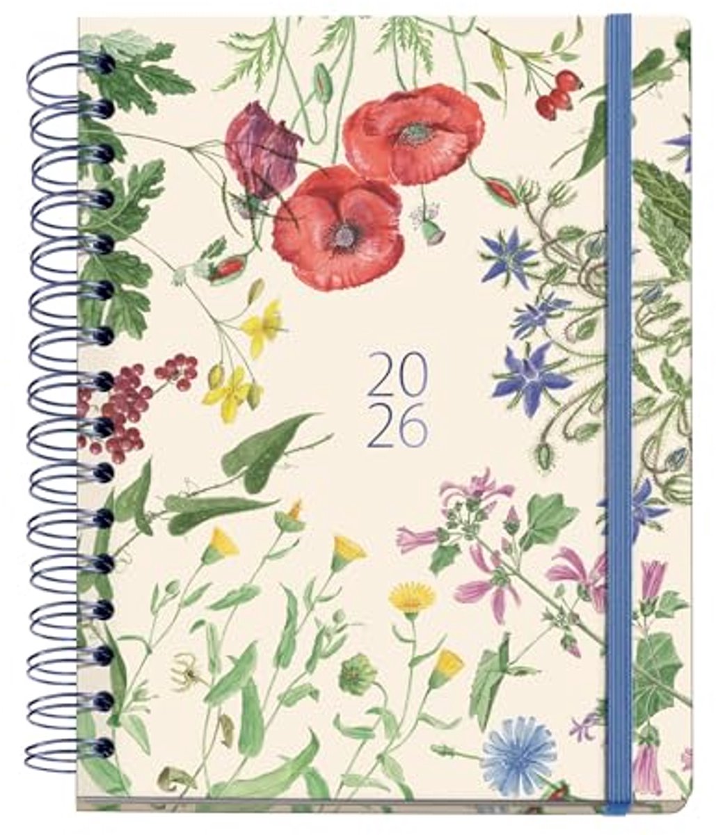 Weekplanner 2026 met Dubbele Spirale en Stickers - A5+ Formaat - Tuin Ontwerp