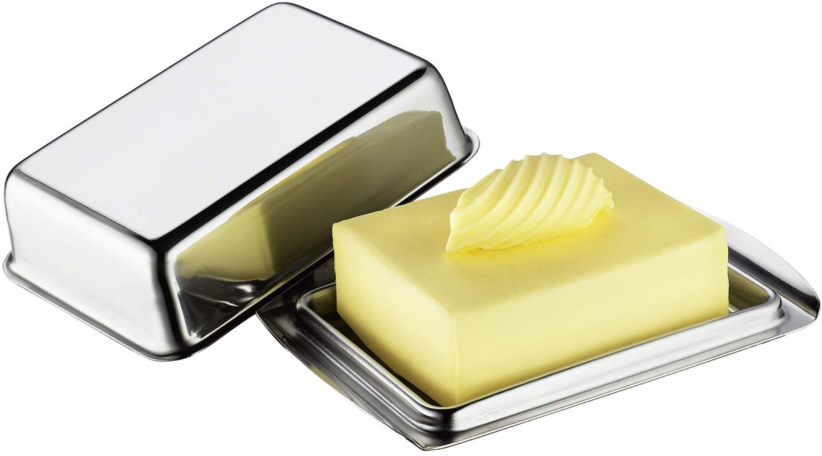 Unyqoos® Roestvrijstalen botervloot met deksel voor optimale smaakbehoud in koelkast