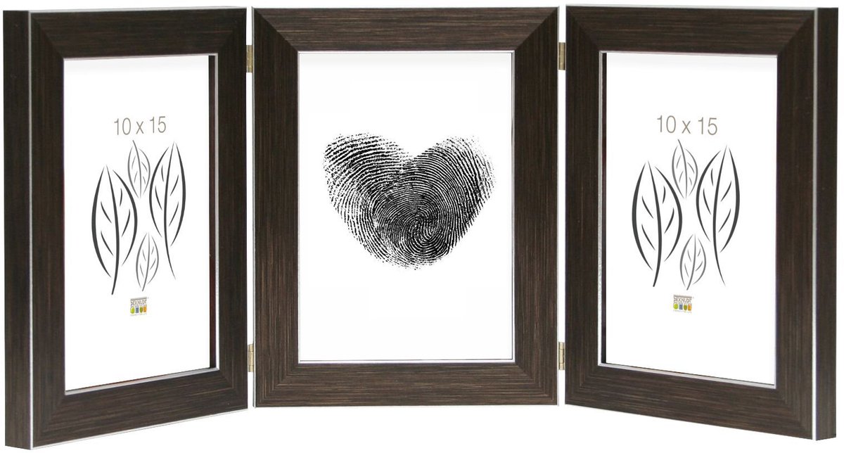 Deknudt Frames fotolijst S41VK3 H3V - bruin - drieluik - 3x 10x15 cm