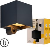 Latium USB Oplaadbare Buitenlamp met Bewegingssensor - Wandlamp Zonder Netstroom - Buitenverlichting - Tuinverlichting - Terrasverlichting