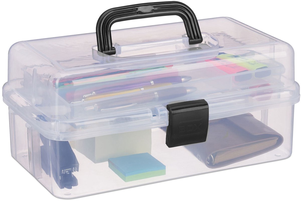 Doodadeals® Knutseldoos – Opbergdoos – 9 Vakken – 3 Lagen – 14,5 x 33 x 19 cm