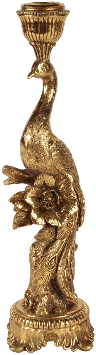 Baroque Kandelaar - Kandelaar Vogel 29,3 cm - Goud - Resin - 29.3x7.8x7.8 - Polyresin Gold