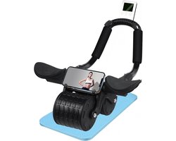 Buikspiertrainer, buikspierrol met elleboogondersteuning voor buikspiertraining (1 stuk), effectieve training voor de buikspieren, met timer