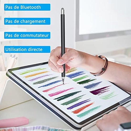 Tablet stylus, 2 in 1 stylus, Geschikt voor alle tablets en smartphones, Geschikt voor iPhone, iPad, Samsung, Lenovo, Surface, Huawei, Xiaomi, Android, iOS, etc. (Wit) — afbeelding 4